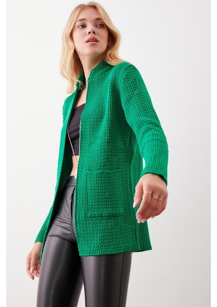 Yaka Cep Detaylı Triko Hırka modelleri