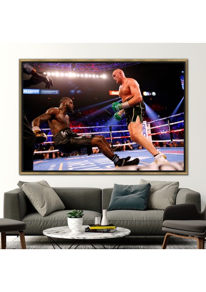 1 Parça Gold Çerçeveli Kanvas Tablo, Spor Salonu Duvar Dekoru, Motivasyon Kanvas Sanatı,