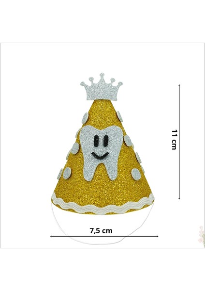 İlk Diş Simli Eva Külah Şapka - Altın fiyatları