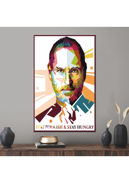1 Parça Kanvas Tablo, Steve Jobs Resim, Motivasyon Kanvas Sanatı, Steve Jobs Sanat Eseri,