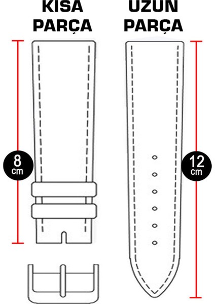 20mm Hakiki Deri Siyah Saat Kordonu