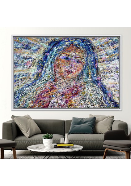 1 Parça Beyaz Çerçeveli Kanvas Tablo, Kutsal Kadın Resim, Virgen Guadalupe Sanat Eseri, fiyatları