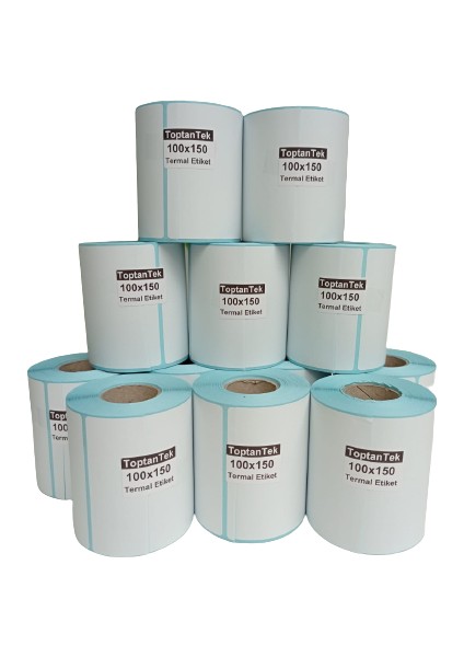100X150 Termal Etiket 12RULO(TAM Metraj) 1.sınıf Kagıt&yapışkan 100X150+12