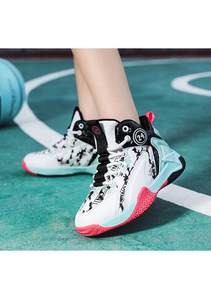 Çocuk Kaymaz Aşınmaya Dayanıklı Yüksek Top Basketbol Ayakkabıları Öğrenci Spor Ayakkabıları (Yurt Dışından) modelleri