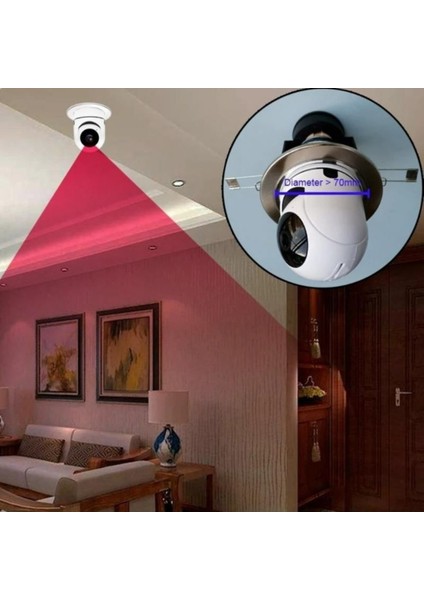 Cmr-19 Wifi 360 Panoramik Ampul Kamera Gece Görüş Ses Akıllı Hareket Algılayıcı