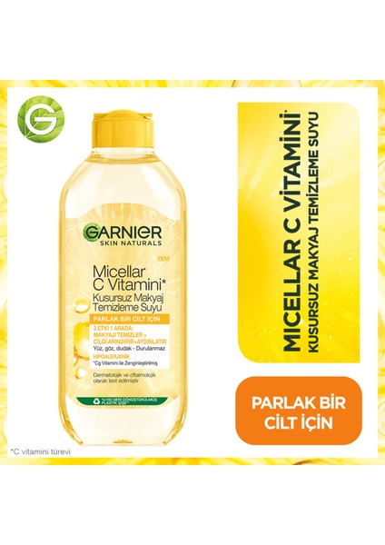 Parlak Cilt Için Makyaj Temizleme Suyu + C Vitamini Serum + Nemlendirici Seti