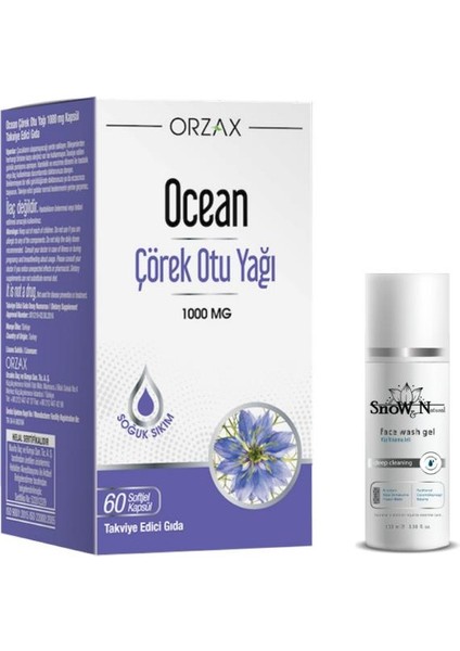 Çörek Otu Yağı 1000 Mg 60 Kapsül + Yüz Yıkama Jeli 100ml Li