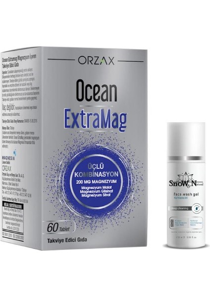 Extramag 60 Tablet + Yüz Temizleme Jeli 100ml Li