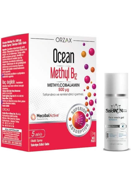 Methyl B12 500 Mcg Sprey 5 Ml + Yüz Yıkama Jeli 100ml Li