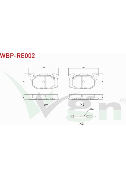 Renault R9 (L42) 1.4 1985-2000 Ön Fren Balatası Fişli DCP1000327-1