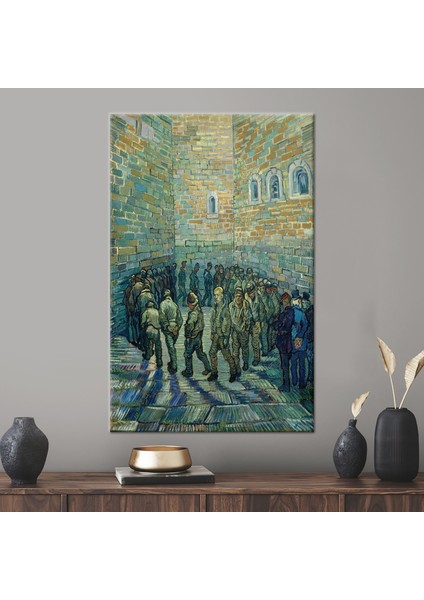 1 Parça Kanvas Tablo, Van Gogh'un Mahkumları, Van Gogh Mahkumlar Duvar Dekoru,