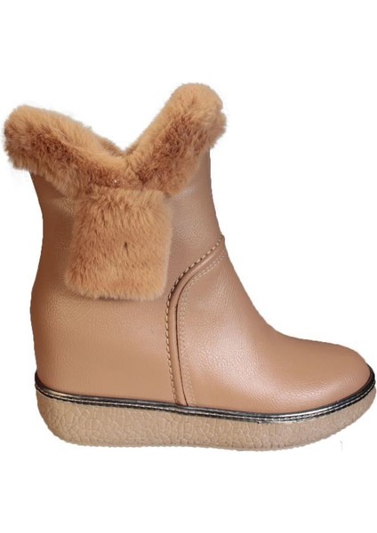 Yazkış Kadın Siyah Vizon 7cm Içten Topuklu Kürk Detaylı Fermuarlı Bot fiyatları