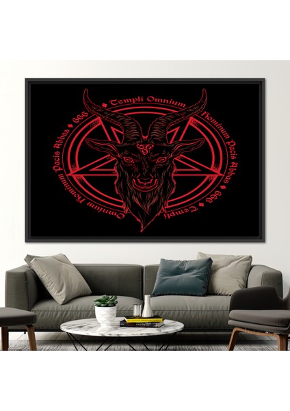 1 Parça Siyah Çerçeveli Kanvas Tablo, Hoodoo Baskılı, Pentagram Kanvas Baskı, Şeytan Duvar Dekoru, fiyatları