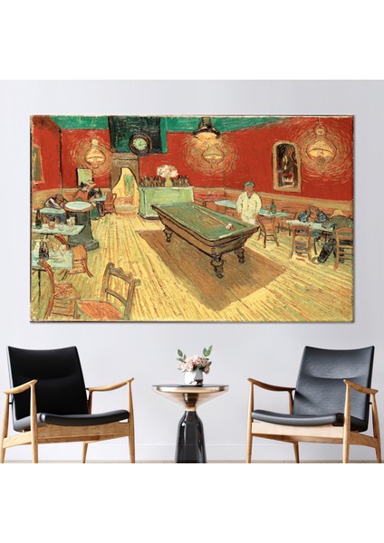 1 Parça Kanvas Tablo, Van Gogh'un Gece Kafesi, Ünlü Masa Baskılı, Van Gogh Cafe Duvar Dekoru,