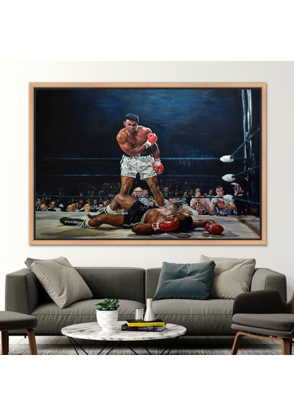 1 Parça Naturel Çerçeveli Kanvas Tablo, Sonny Liston Kanvas Baskı, Spor Salonu Kanvas Baskı,