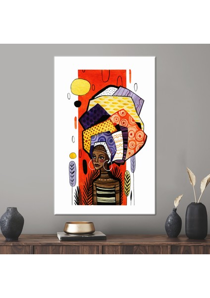 1 Parça Kanvas Tablo, Afrikalı Kadın, Kadın Kanvas Baskı, Siyah Kadın Kanvas Baskı,