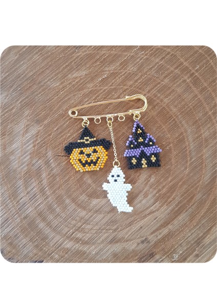 Miyuki Balkabağı Hayalet Şato Halloween Cadılar Bayramı Iskoç Iğnesi / Yaka Iğnesi / Broş