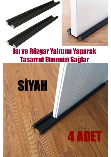 Ankaflex 4 Adet Çift Taraflı Kapı Altı Rüzgar Soğuk ve Haşere Önleyici Isı Yalıtım Süngeri