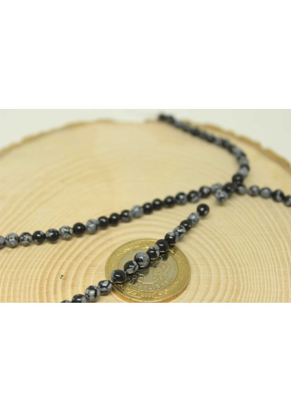 Kar Tanesi Obsidyen Taşı Dizi 4-4.5mm Aralığı fiyatları