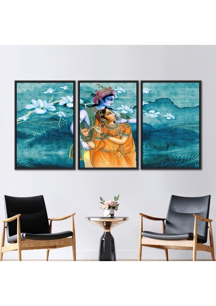 3 Parçalı Siyah Çerçeveli Kanvas Tablo, Üreme Kanvas, Ünlü Sanat Eseri,