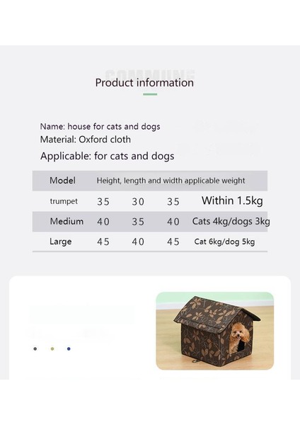Su Geçirmez Sokak Kedi ve Köpek Evcil Yatağı - Kahverengi (Yurt Dışından) fırsatları