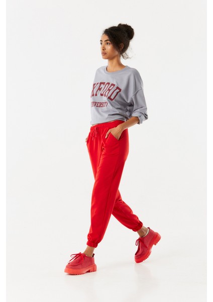 Oxford Baskılı Oversize Sweatshirt modelleri