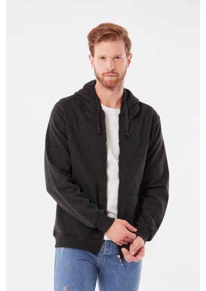 Kanguru Cepli Fermuarlı Sweatshirt