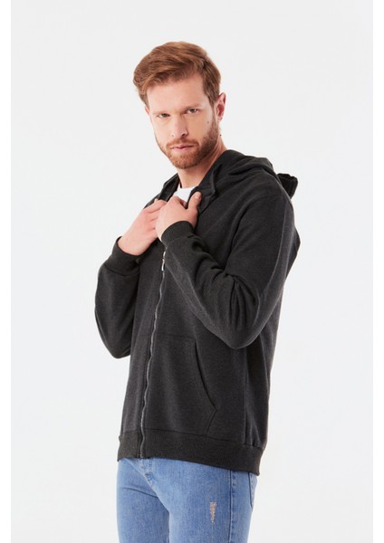 Kanguru Cepli Fermuarlı Sweatshirt