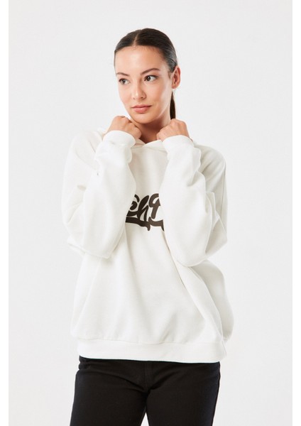 Match Day Baskılı Kapüşonlu Oversize Sweatshirt modelleri
