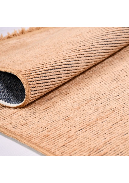 Crea Decolux Azade 8203 Hardal Özel Kaymaz Tabanlı Pamuk Dokuma Kilim