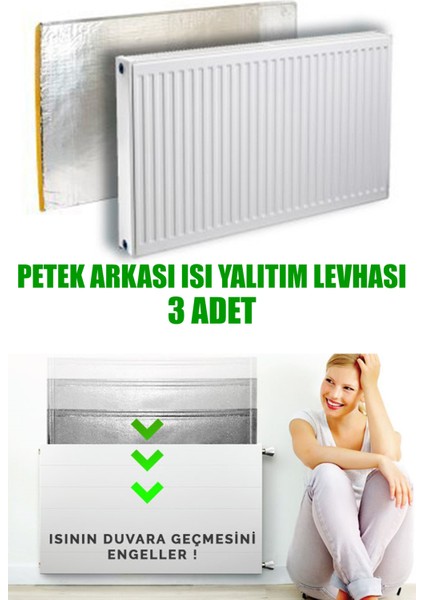 Ankaflex 3 Adet Kalorifer Peteği Arkası Isı Yalıtım Levhası ve 2 Adet Kapı Altı Rüzgar ve Ses Önleyici