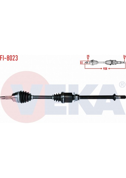 Fıat Albea 1.3 Mjt Uzunluk 928MM 2007- Komple Aks Sağ Ön 46307678|51806760|51832278
