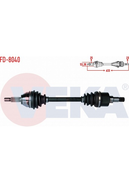 Ford Focus I (Daw,dbw) 1.4i 16V Uzunluk 633 mm 1998-2004 Komple Aks Sol Ön 1753951