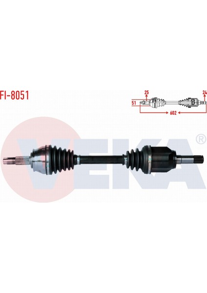 Fıat Doblo (152,263) 1.3 Mjt Uzunluk 602MM 2010- Komple Aks Sol Ön 95511568