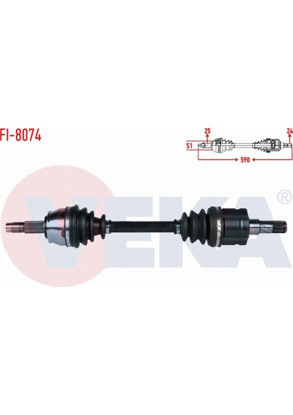 Fıat Fıorıno (225) 1.3 Mjt A-T Uzunluk 590 mm 2008-2013 Komple Aks Sol Ön 46308521|46308366