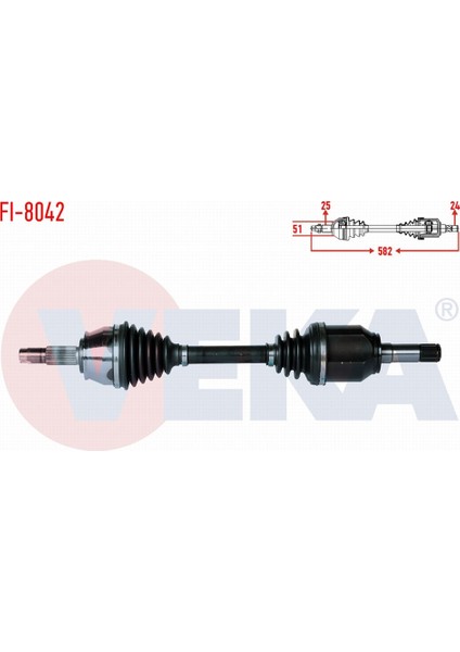 Fıat Fıorıno (225) 1.3 Mjt Uzunluk 582MM 2007-2013 Komple Aks Sol Ön 51934091|51783824