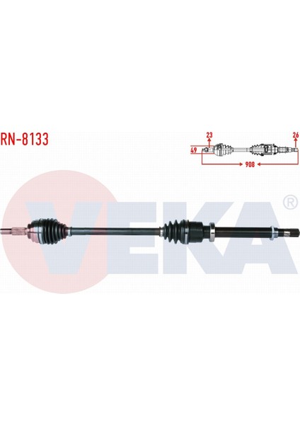 Renault Clıo Iv 1.2 16V Uzunluk 908MM 2012- Komple Aks Sağ Ön 391003429R|391000926R