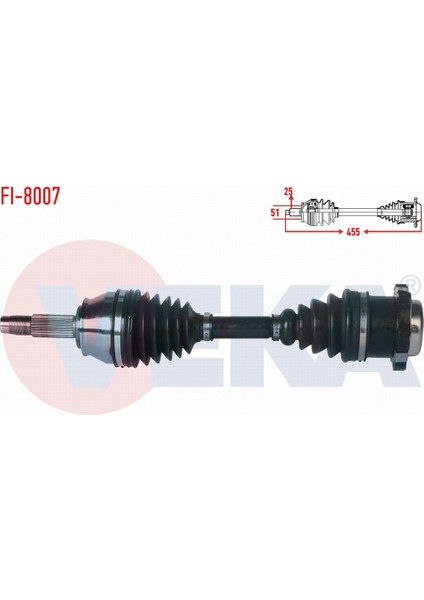 Fıat Albea 1.3 Mjt (6 Cıvatalı) Uzunluk 455MM 2003-2007 Komple Aks Sol Ön 46307699