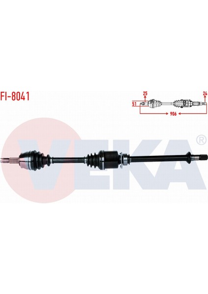 Fıat Grande Punto (199) 1.3 Mjt 75 Hp Uzunluk 906MM 2012- Komple Aks Sağ Ön 46308522
