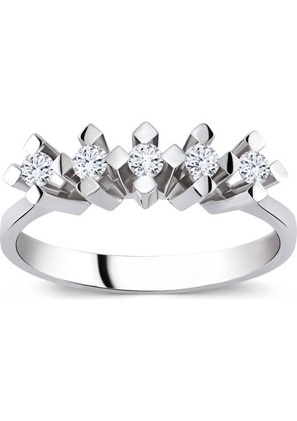 Mozanit Pırlanta Beştaş Yüzük 0,75 Carat