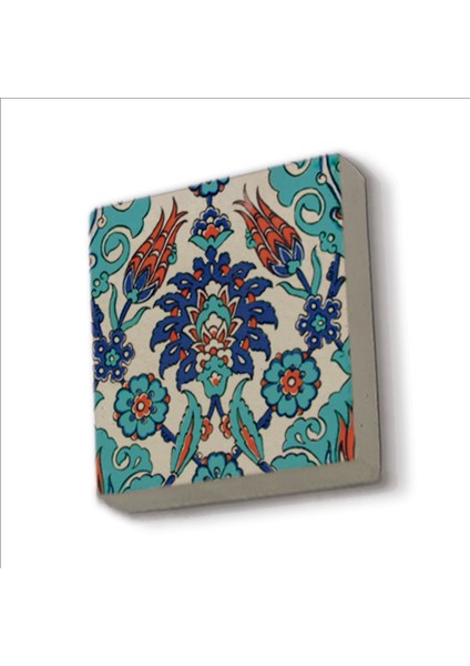 Iznik Çini Lale Baskılı Doğaltaş MAGNET(KD-032)
