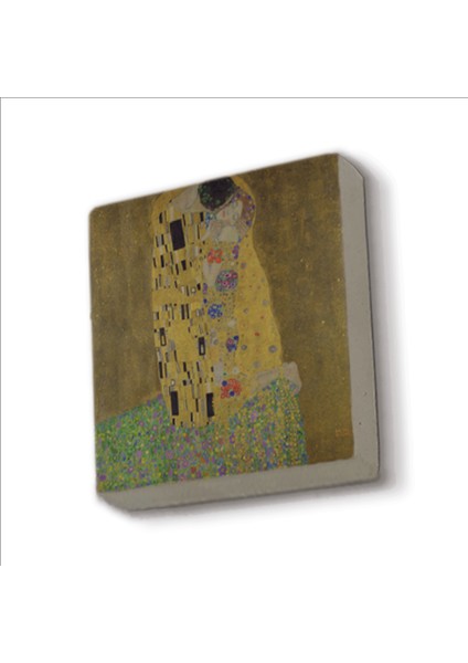 Öpücük (Gustav Klimt, 1907) Baskılı Doğaltaş MAGNET(KRG-169)