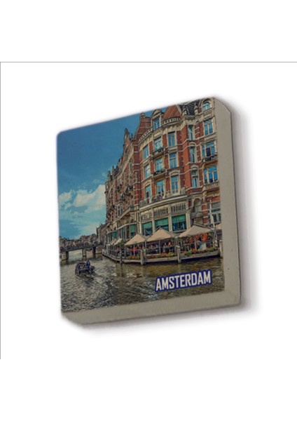 Amsterdam Görseli Baskılı Doğaltaş MAGNET(KRG-014)