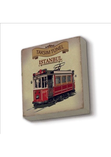 Nostaljik Tramvay Baskılı Doğaltaş MAGNET(KRT-049)