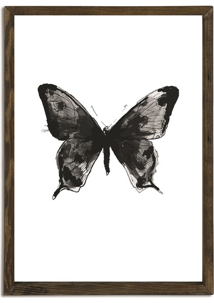 Masif Çerçeveli Kelebek Baskılı Tablo fiyatları