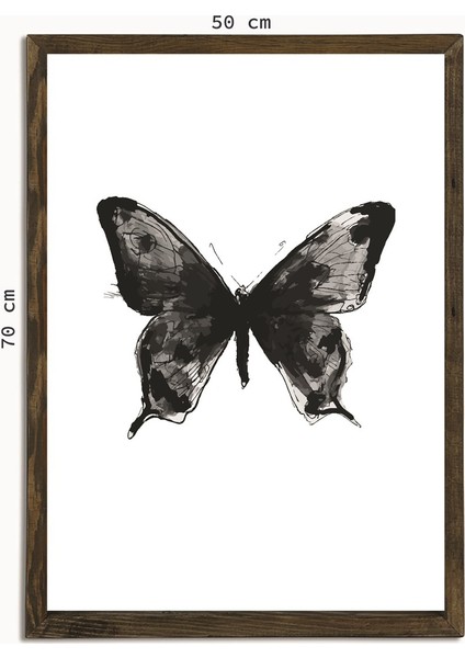 Masif Çerçeveli Kelebek Baskılı Tablo modelleri