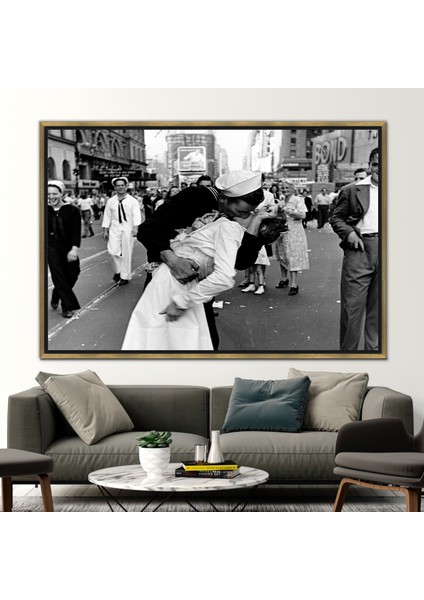 1 Parça Gold Çerçeveli Kanvas Tablo, Alfred Eisenstadt Posteri,