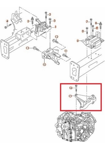 Volkswagen Caddy - 11/15 Şanzuman Bağlantı Kulağı (7 Ileri Dsg) 1K0199117BQ