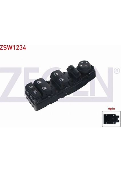 Bmw 5 SERISI (F10) (F11) (F18) 10 - AYNA Ayar ve Cam Açma Anahtarı Grup 6 Pin Katlanır Ayna 61319241915