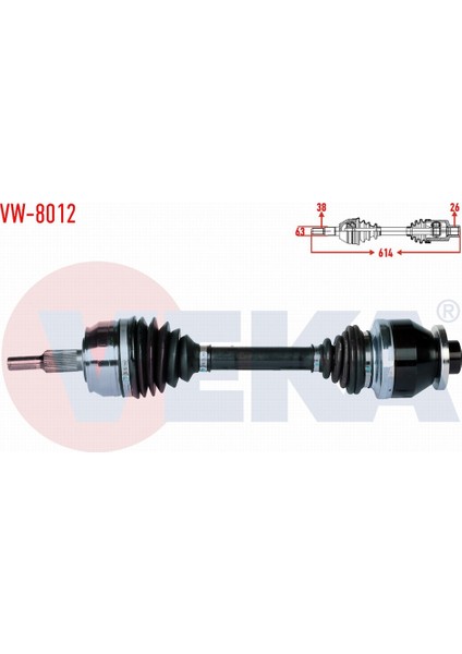 Volkswagen Transporter V (7ha,7hh,7ea,7eh) 2.5 Tdı Uzunluk 613MM 03 - 11 Komple Aks Sol Ön 7H0407451AX modelleri